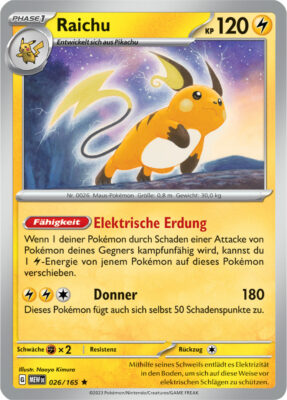 Raichu_026-165-Pokémon-Karmesin-Purpur-151-MEW-DE-Pokémon-Karte-Karten-Deutsch