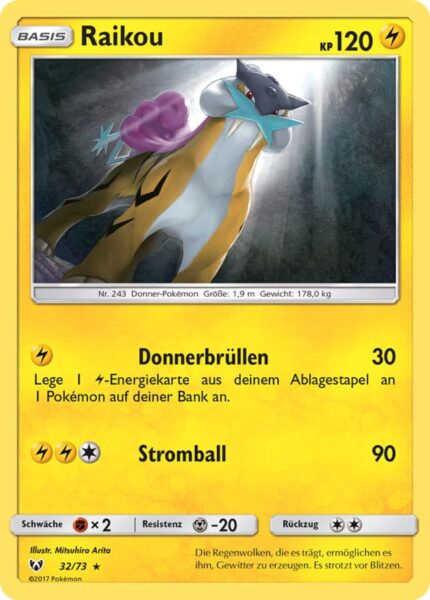 Raikou-32-73-Schimmernde-Legenden-Pokémon-Karte-Deutsch-TCG-Sammelkartenspiel