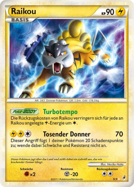 Raikou-SL9-Ruf-der-Legenden-Shiny-Schillernd-Holo-Pokémon-Karte-Deutsch-TCG-Sammelkartenspiel