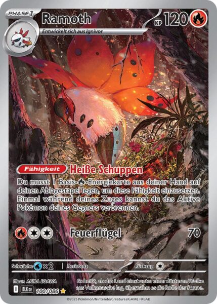 Ramoth-100-086-BLK-DE-Schwarze-Blitze-Illustration-Rare-Pokémon-Karte-Karmesin-Purpur-Deutsch