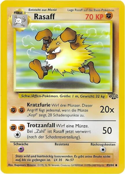 Rasaff-43-64-Dschungel-Pokemon-Karte-Deutsch-1999