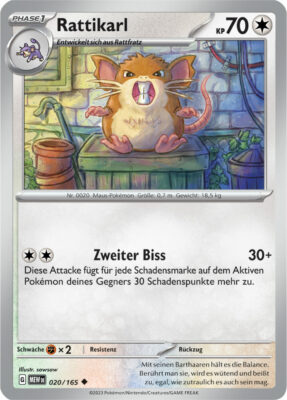 Rattikarl_020-165-Pokémon-Karmesin-Purpur-151-MEW-DE-Pokémon-Karte-Karten-Deutsch