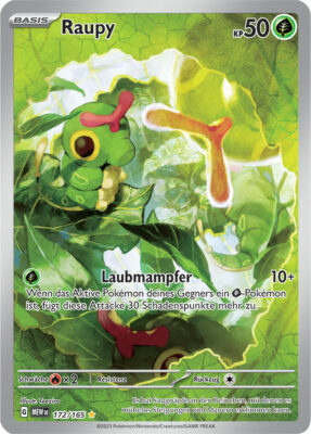 Raupy-172-165-Pokémon-Karmesin-Purpur-151-MEW-DE-Illustration-Rare-Full-Art-Pokémon-Karte-Karten-Deutsch