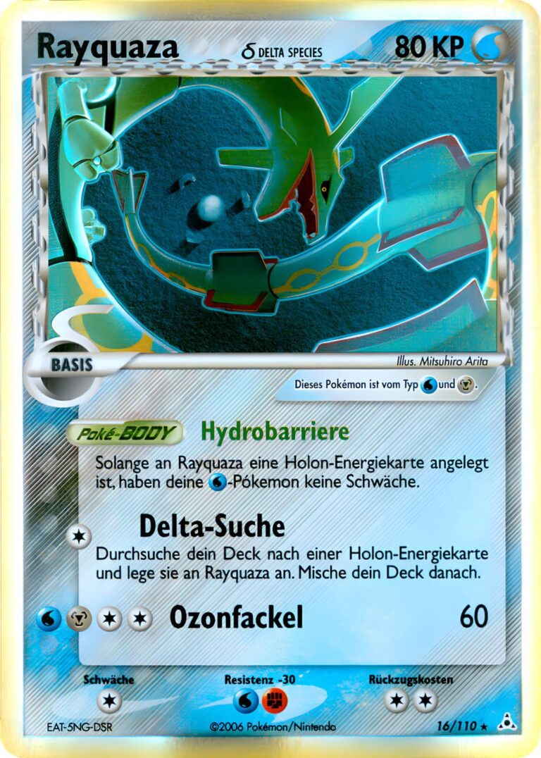 Rayquaza-Delta-Species-16-110-EX-Holon-Phantoms-Reverse-Holo-Pokemon-Karte-Deutsch