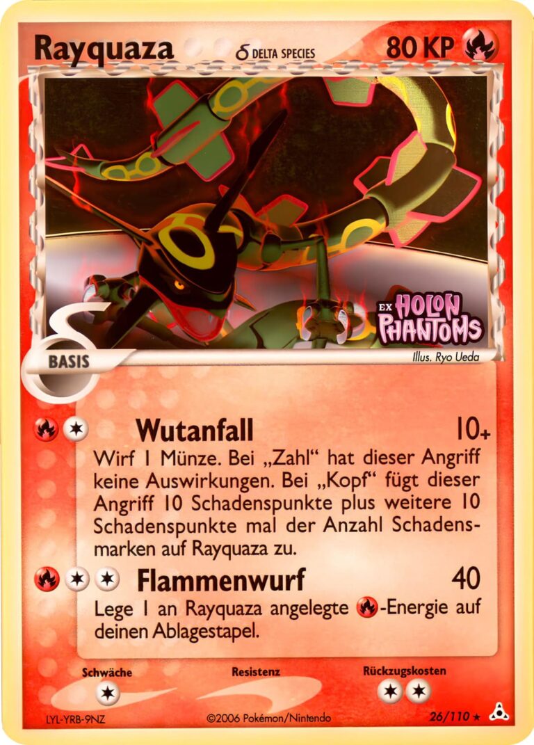 Rayquaza-Delta-Species-26-110-EX-Holon-Phantoms-Reverse-Holo-Pokemon-Karte-Deutsch