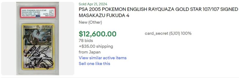 Rayquaza-Gold-Star-Pokémon-Karten-eBay-Verkäufe-Verkauf-April-2024