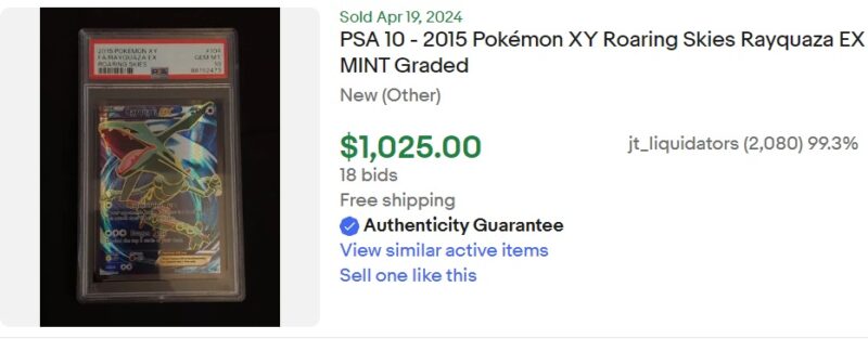 Rayquaza-Roaring-Skies-Pokémon-Karten-eBay-Verkäufe-Verkauf-Mai-2024