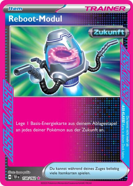 Reboot-Modul-158-162-Karmesin-Purpur-Gewalten-der-Zeit-ASS-KLASSE-Pokémon-Karte