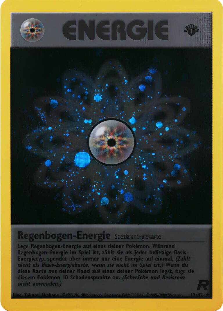 Regenbogen-Energie-17-82-Team-Rocket-1st-Edition-Holo-Pokémon-Karte-Deutsch-TCG-Sammelkartenspiel-2000