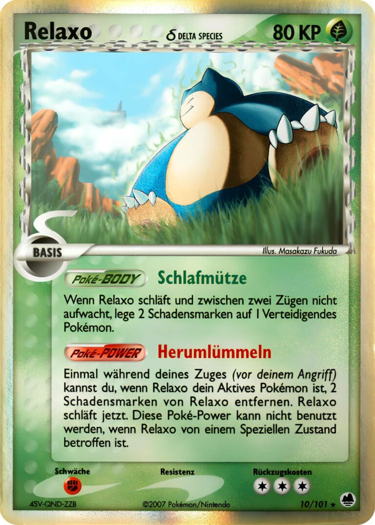 Relaxo-10-101-Delta-Species-EX-Dragon-Frontiers-Pokémon-Karte-Deutsch-TCG