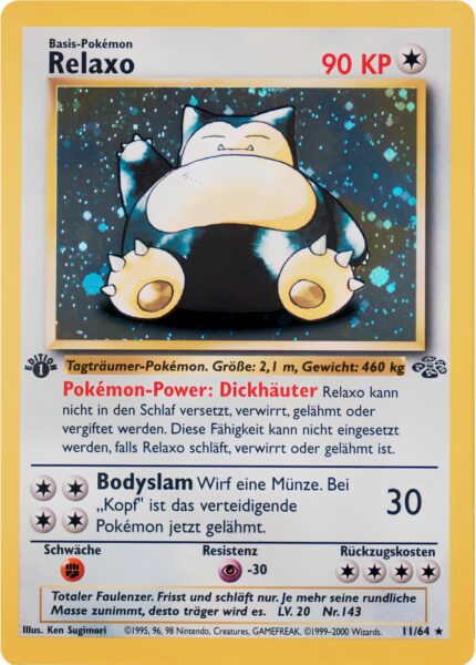 Relaxo-11-64-1st-Edition-Dschungel-Holo-Pokemon-Karte-Deutsch