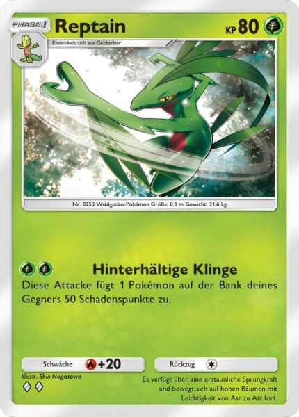 Reptain-006-155-B3-Pulsierende-Aura-Pokémon-TCG-Sammelkartenspiel-Pocket-Karte-Deutsch
