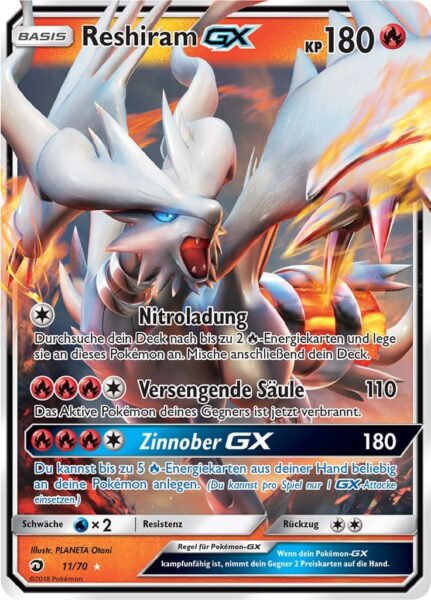 Reshiram-GX-11-70-Majestät-der-Drachen-Pokémon-Karte-Deutsch-TCG-Sammelkartenspiel
