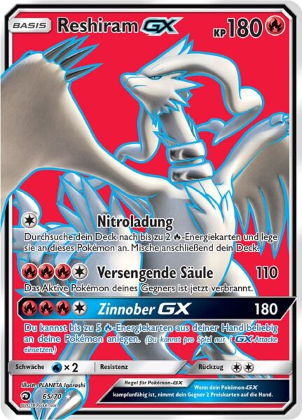 Reshiram-GX-65-70-Majestät-der-Drachen-Full-Art-Pokémon-Karte-Deutsch-TCG-Sammelkartenspiel