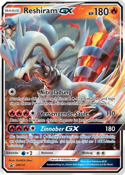 Reshiram-GX-SM137-Black-Star-Promo-Pokémon-Karte-Majestät-der-Drachen