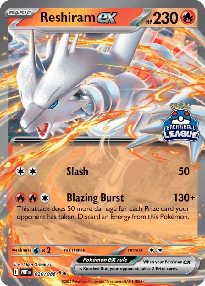 Reshiram-ex-020-086-WHT-Asia-Championship-Series-Great-Ball-League-Promo-Pokémon-Karte