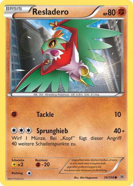 Resladero-39-108-XY-Drachenleuchten-Pokémon-Karte-Deutsch-TCG-Sammelkartenspiel