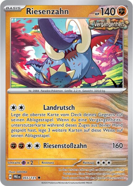 Riesenzahn-055-131-Prismatische-Entwicklungen-Pokémon-Karte-Deutsch-Karmesin-Purpur-TCG-Sammelkartenspiel