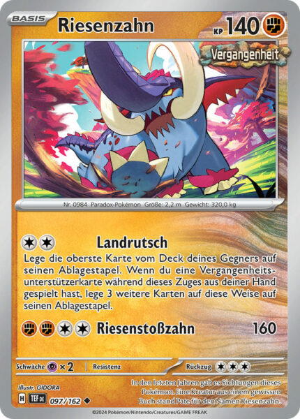 Riesenzahn-097-162-Gewalten-der-Zeit-Pokémon-Karte-TCG-Sammelkartenspiel