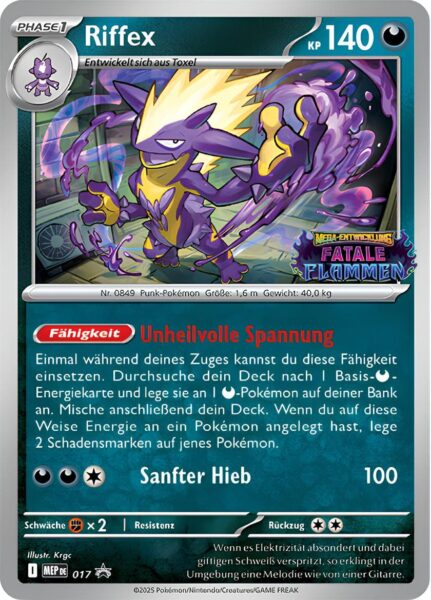 Riffex-MEP-DE-017-Fatale-Flammen-Prerelease-Pokémon-Karte-Deutsch