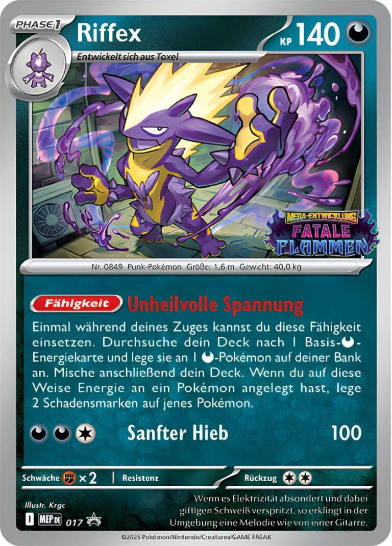 Riffex-MEP-DE-017-Fatale-Flammen-Prerelease-Pokémon-Karte-Deutsch