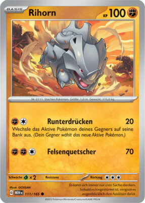 Rihorn-111-165-Pokémon-Karmesin-Purpur-151-MEW-DE-Pokémon-Karte-Karten-Deutsch