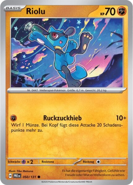 Riolu-050-131-Prismatische-Entwicklungen-Pokémon-Karte-Deutsch-Karmesin-Purpur-TCG-Sammelkartenspiel