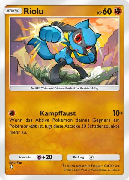Riolu-079-155-B3-Pulsierende-Aura-Pokémon-TCG-Sammelkartenspiel-Pocket-Karte-Deutsch