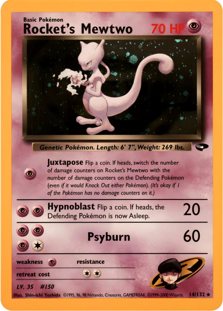 Rockets-Mewtwo-14-132-Gym-Challenge-Holo-Pokémon-Karte-Englisch-TCG-2000