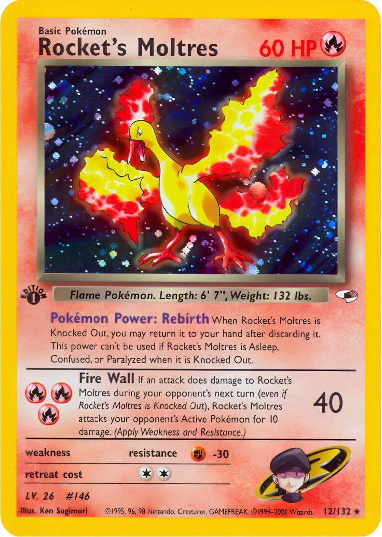 Rockets-Moltres-12-132-Gym-Heroes-1st-Edition-Trainer-Pokémon-Karte-Englisch-TCG-Sammelkartenspiel