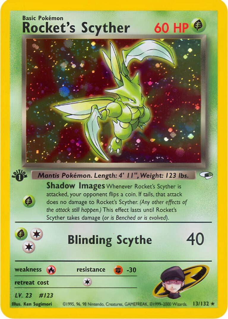 Rockets-Scyther-13-132-Gym-Heroes-1st-Edition-Trainer-Pokémon-Karte-Englisch-TCG-Sammelkartenspiel