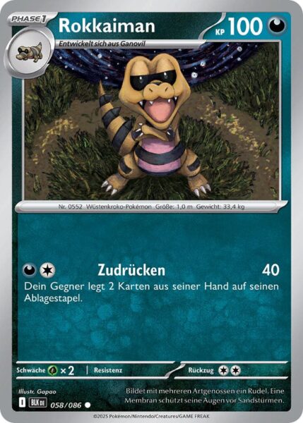 Rokkaiman-058-086-BLK-DE-Schwarze-Blitze-Pokémon-Karte-Karmesin-Purpur-Deutsch