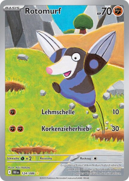 Rotomurf-124-086-BLK-DE-Schwarze-Blitze-Illustration-Rare-Pokémon-Karte-Karmesin-Purpur-Deutsch