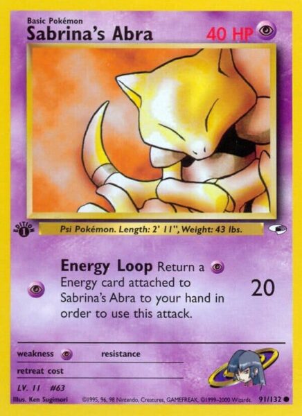 Sabrinas-Abra-91-132-Gym-Heroes-Pokémon-Karte-Englisch-TCG-Sammelkartenspiel-2000
