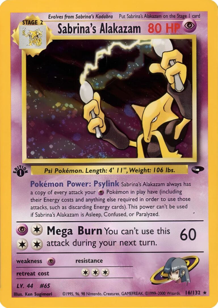 Sabrinas-Alakazam-16-132-Gym-Challenge-First-Edition-Holo-Pokémon-Karte-Englisch-TCG-2000