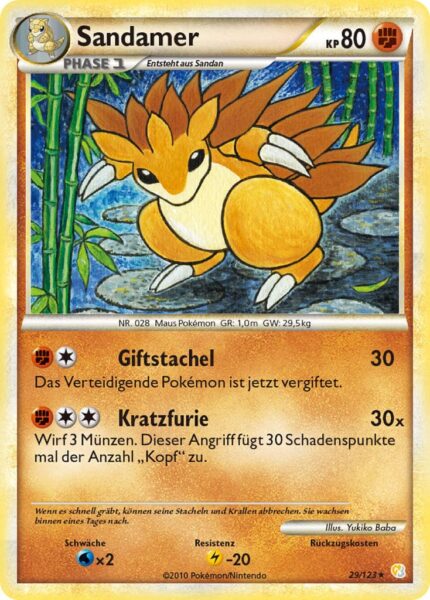 Sandamer-29-123-Heartgold-Soulsilver-Pokémon-Karte-Deutsch
