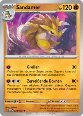 Sandamer_028-165-Pokémon-Karmesin-Purpur-151-MEW-DE-Pokémon-Karte-Karten-Deutsch