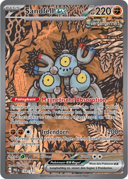 Sandfell-ex-159-131-Prismatische-Entwicklungen-Secret-Special-Illustration-Rare-Pokémon-Karte-Deutsch-Karmesin-Purpur-TCG-Sammelkartenspiel