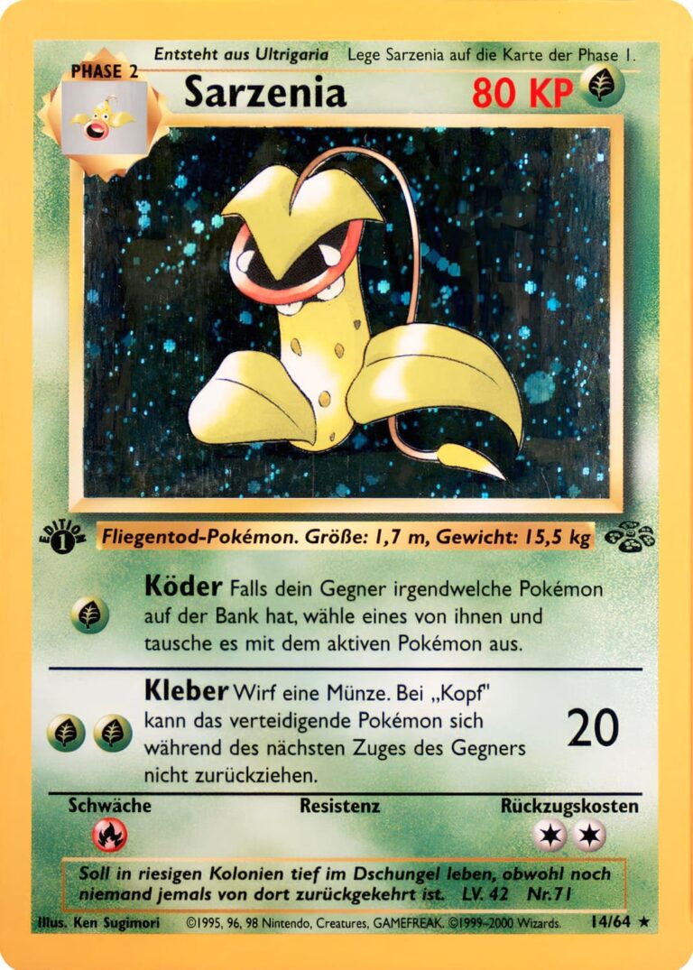 Sarzenia-14-64-1st-Edition-Dschungel-Pokémon-Karte-Deutsch-1999