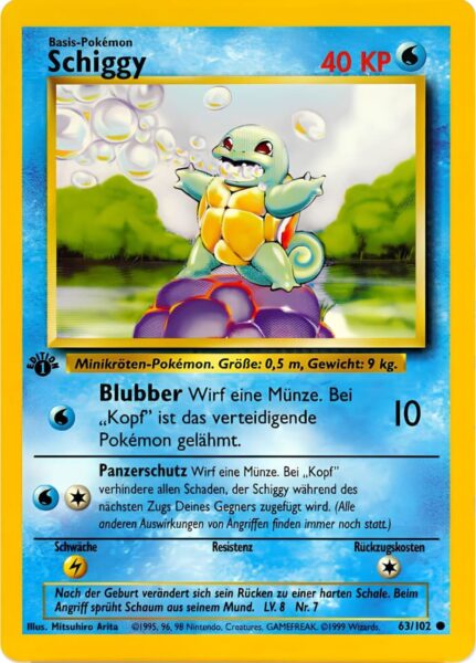 Schiggy_63-102_1st-Edition-Base-Set_Pokémon-Karte_Deutsch_1999_TCG