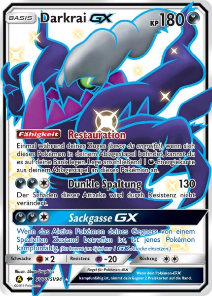 Schillerndes-Darkrai-GX-SV70-SV94-Verborgenes-Schicksal-Full-Art-Pokémon-Karte-Deutsch