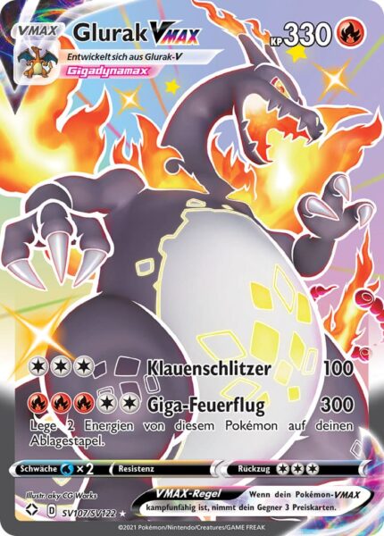 Schillerndes-Glurak-VMAX-SV107-SV122-Glänzendes-Schicksal-Pokémon-Karte-TCG-Sammelkartenspiel-Shiny