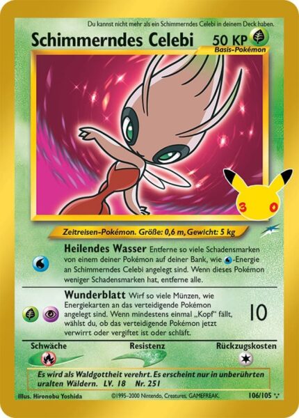 Schimmerndes-Celebi-106-105-30-Jahre-30th-Celebration-Classic-Collection-Pokémon-Karte-Deutsch