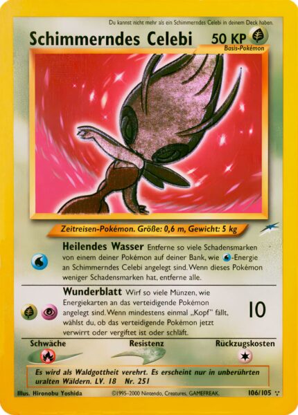 Schimmerndes-Celebi-106-105-Neo-Destiny-Pokémon-Karte-Deutsch