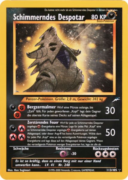 Schimmerndes-Despotar-113-105-Neo-Destiny-Holo-Secret-Rare-Pokémon-Karte-Deutsch