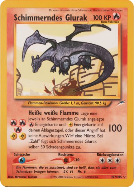 Schimmerndes-Glurak-107-105-Neo-Destiny-Holo-Secret-Rare-Pokémon-Karte-Deutsch