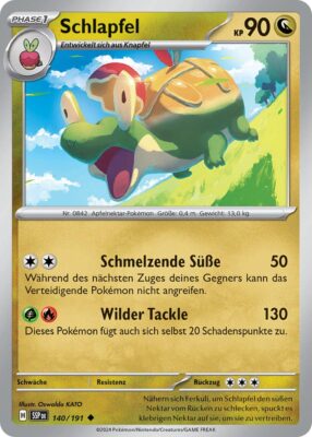 Schlapfel-140-191-SSP-DE-Karmesin-Purpur-Stürmische-Funken-Pokémon-Karte-Deutsch-TCG