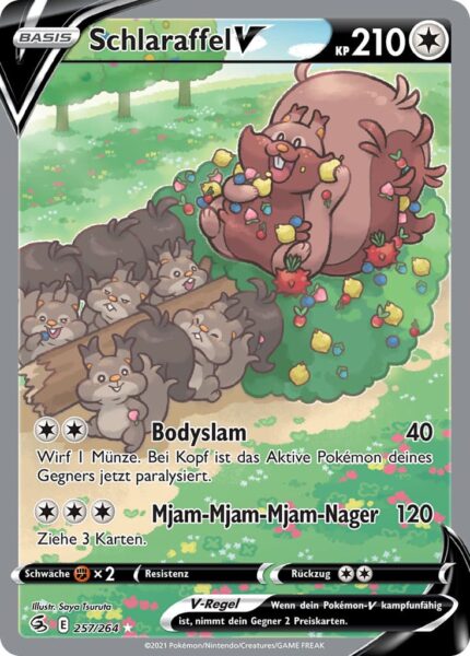 Schlaraffel-V-257-264-Fusionsangriff-Alternate-Art-Pokémon-Karte-Deutsch