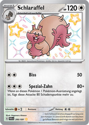 Schlaraffel_206-091_PAF-DE_Shiny_Schillernd_Paldeas-Schicksale_Pokémon-Karte_Deutsch