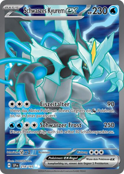 Schwarzes-Kyurem-ex-218-191-SSP-DE-Karmesin-Purpur-Stürmische-Funken-Full-Art-Pokémon-Karte-Deutsch-TCG